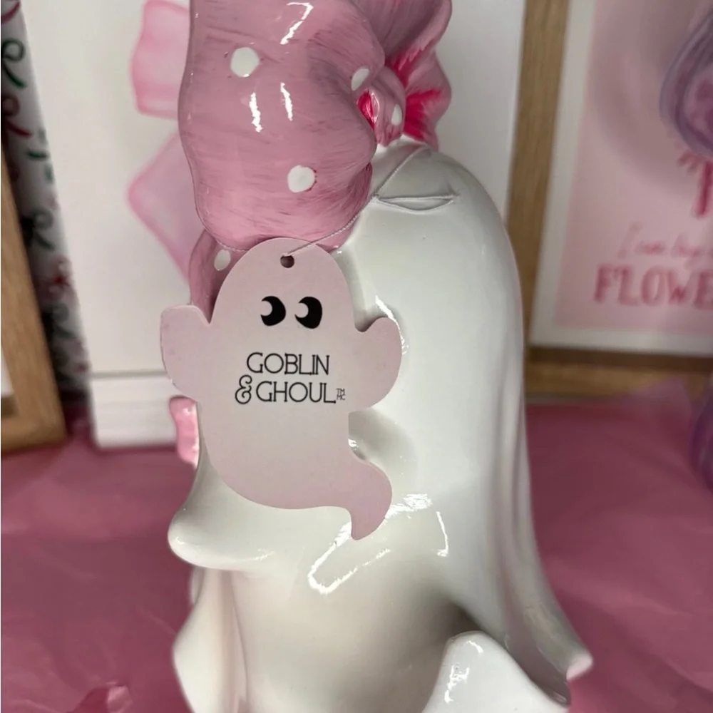 Halloween Pink Bow Coquette Girl Ghost